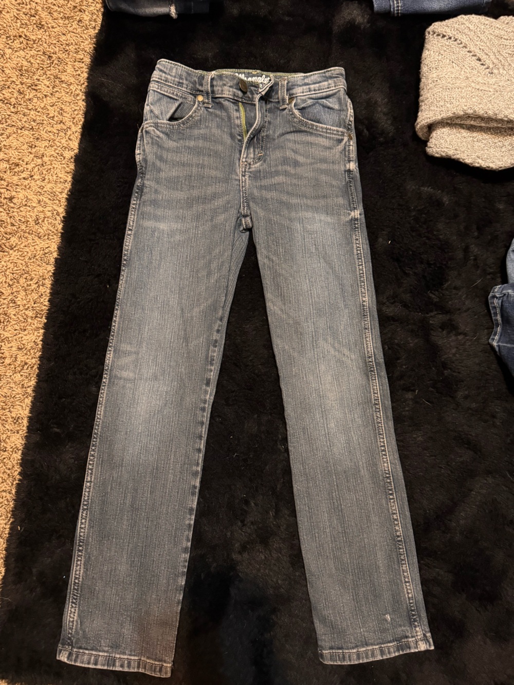 Kids' Straight-Leg Jeans in Medium Blue Wash - Unbranded
